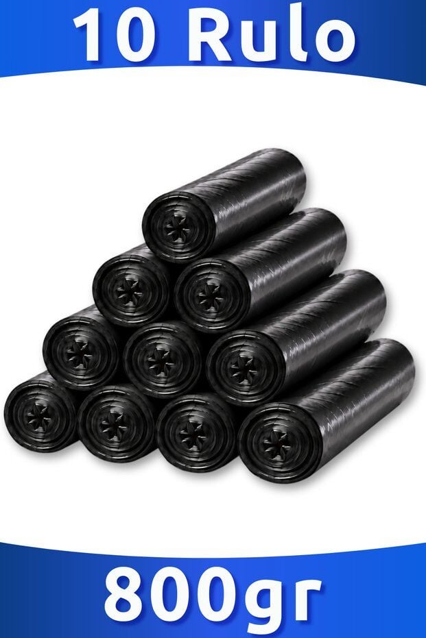 Joypack Endüstriyel Jumbo Çöp Torbası Rulo Başı 10 Adet, 10 Rulo - 800gr 80x110 Cm 90 Lt